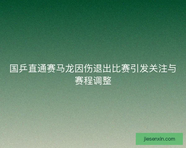 国乒直通赛马龙因伤退出比赛引发关注与赛程调整
